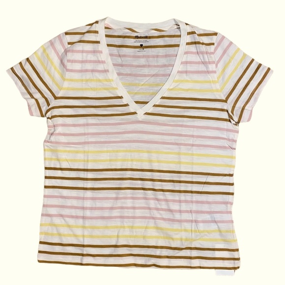 Madewell V-Neck Striped Tee NWT - Picture 2 of 7